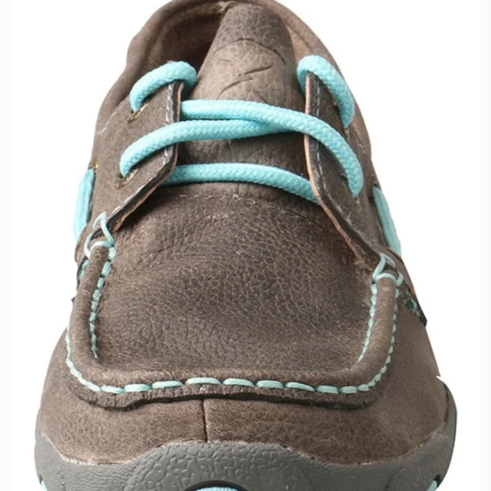 NWT- Women’s Twisted X Driving Moc/ Boat Shoe - Grey/Light Blue-WDM0098-Size 8.5 - Picture 5 of 7